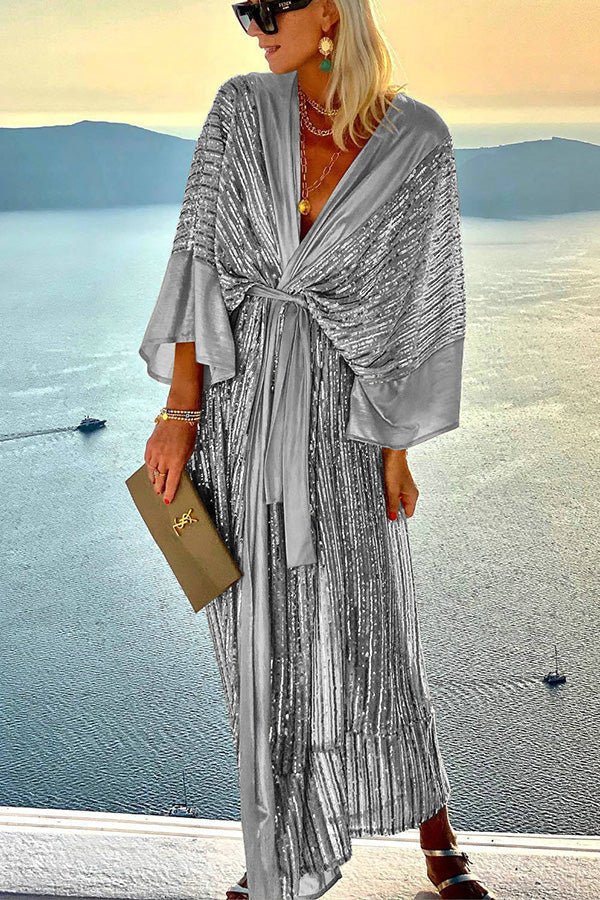 Deslumbra | Vestido largo de fiesta estilo kimono retro para la noche 