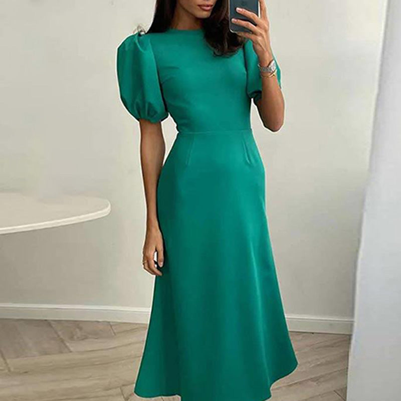 Out-Shine | Sleeve Waist Trimming Fashion Slim Long Dress