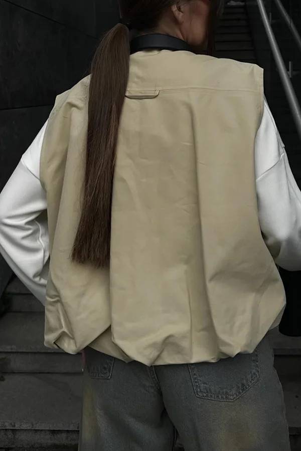 Deslumbra | Chaleco informal holgado sin mangas con bolsillos