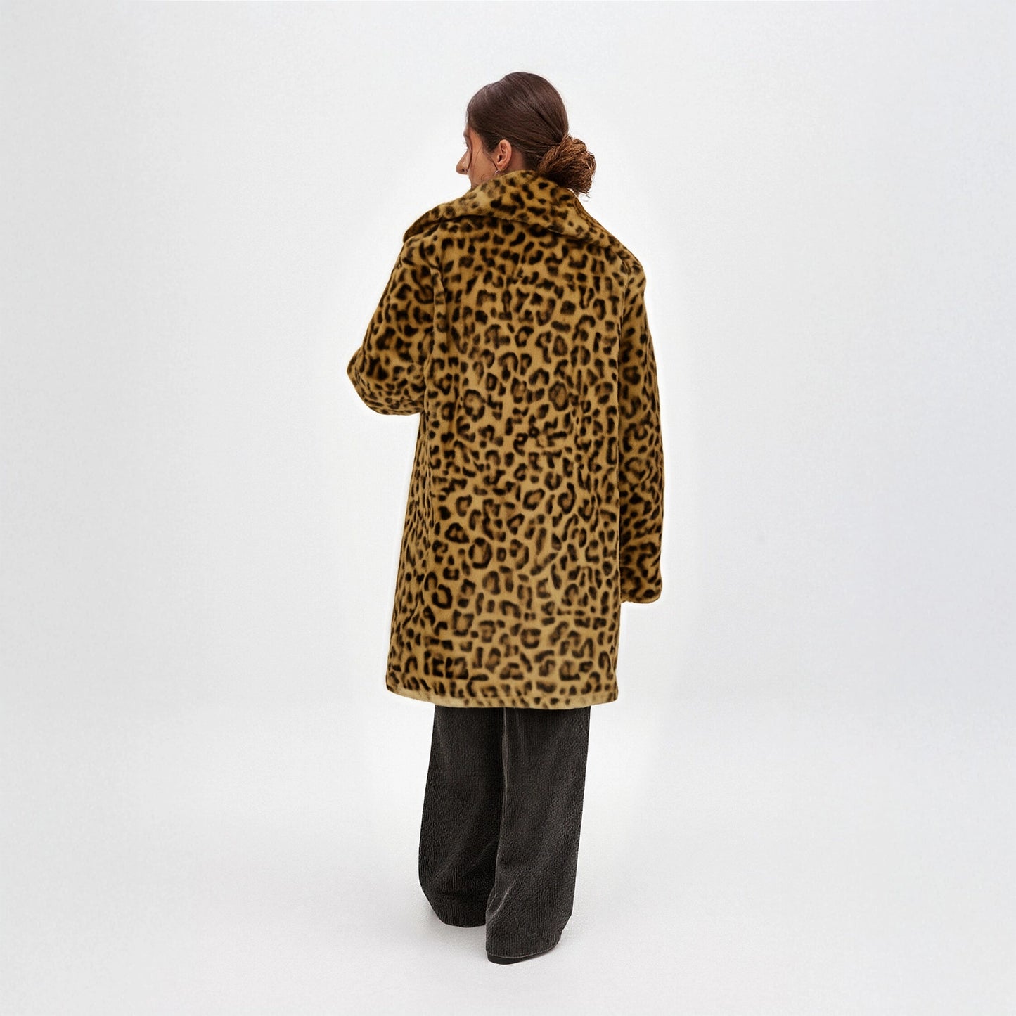 Out-Shine | Leopard pattern plush coat