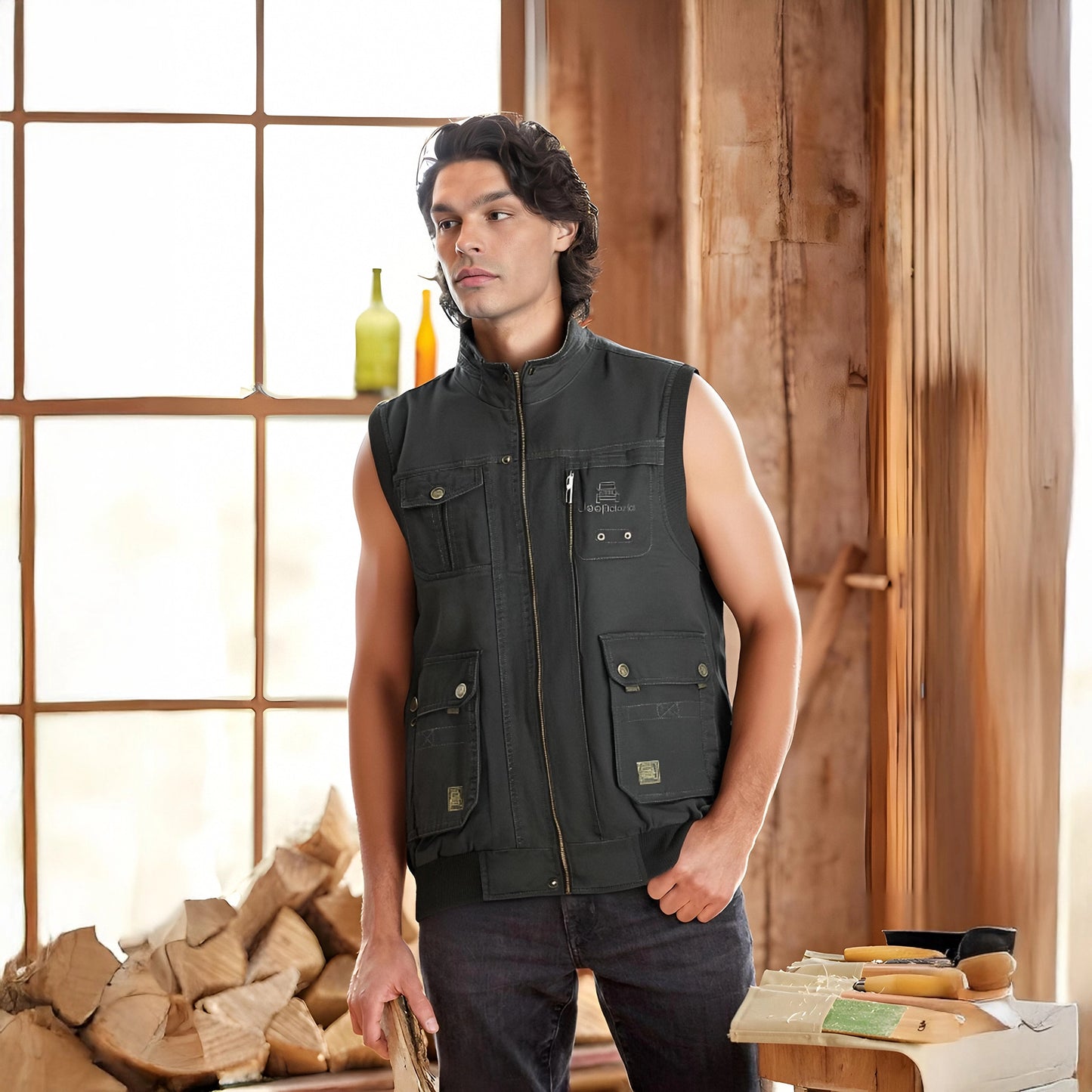Out-Shine | Vintage Men's Waistcoat with Multiple Pockets