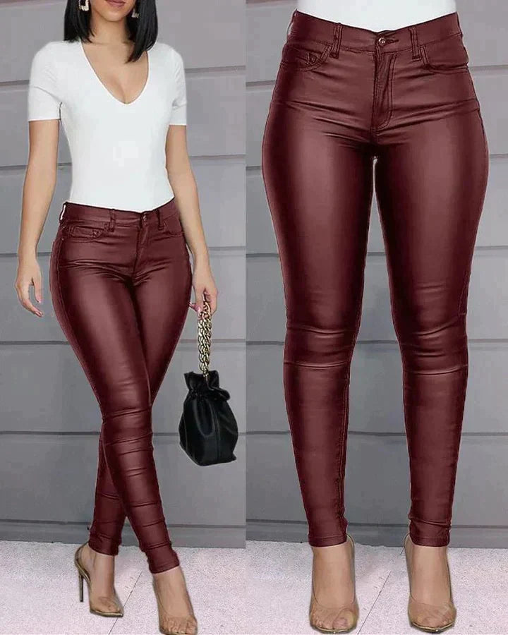 Out-Shine | Women's Stretchable Pants Leather