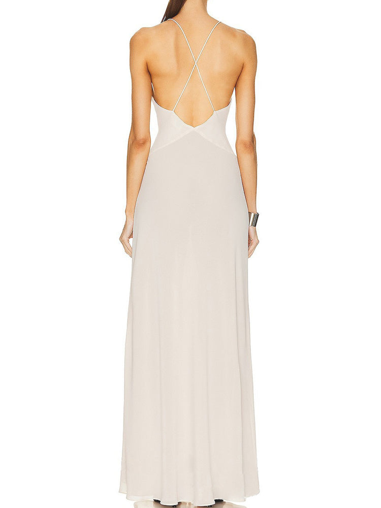 Deslumbra | Elegante vestido largo con estampado floral para mujer