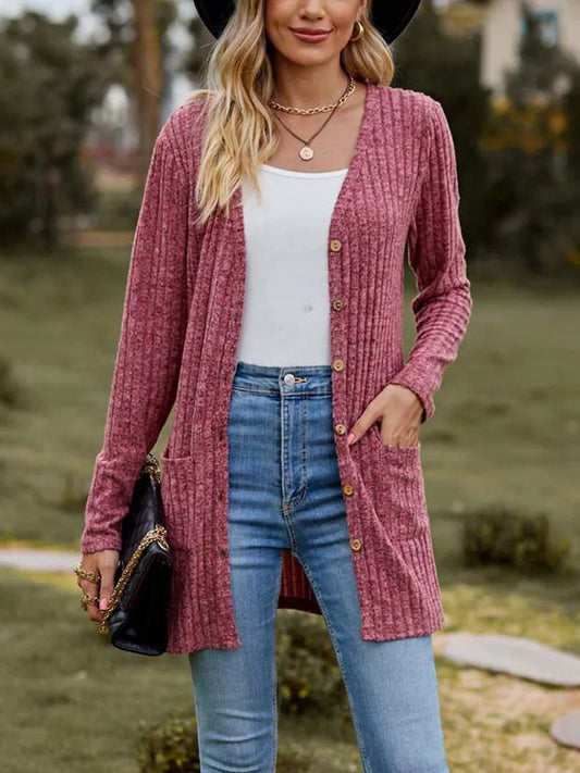 Out-Shine | Wool Long Cardigan with Buttons for Women