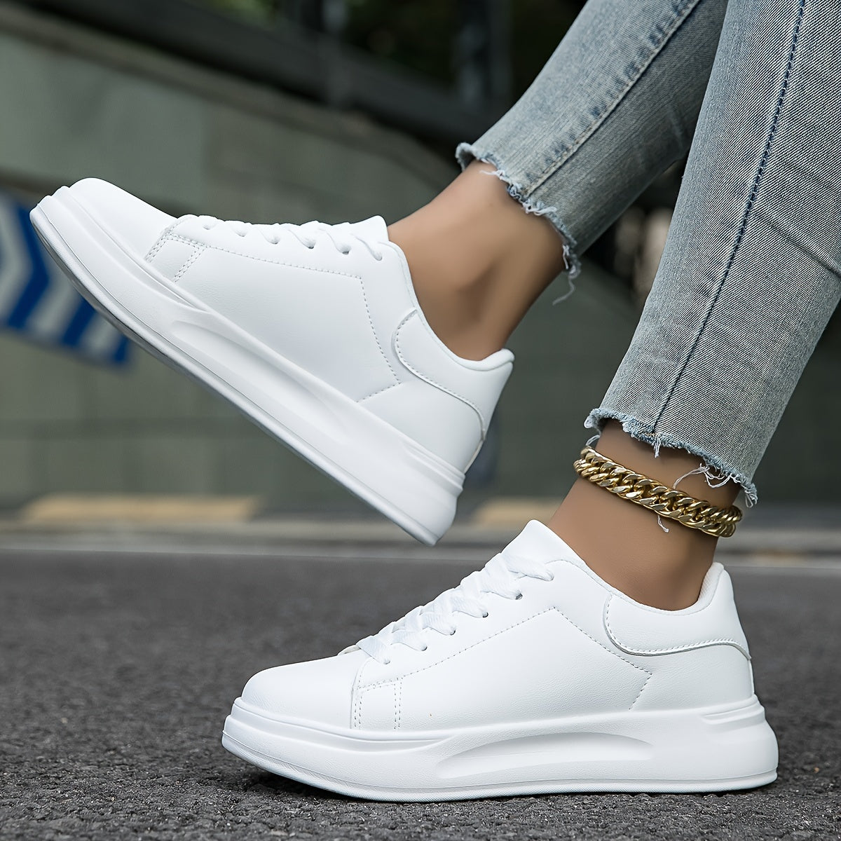 Out-Shine | Clean white leather for women, white