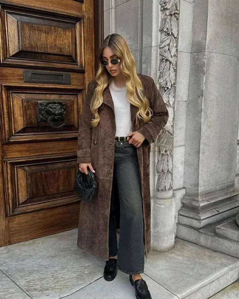 Out-Shine | Suede Long Coat