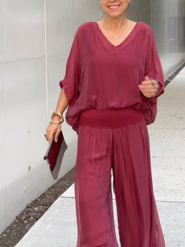 Out-Shine | Casual Chiffon Two-Piece Set for Women