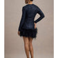 Out-Shine | Berry Sequin Feather Hem Mini Dress