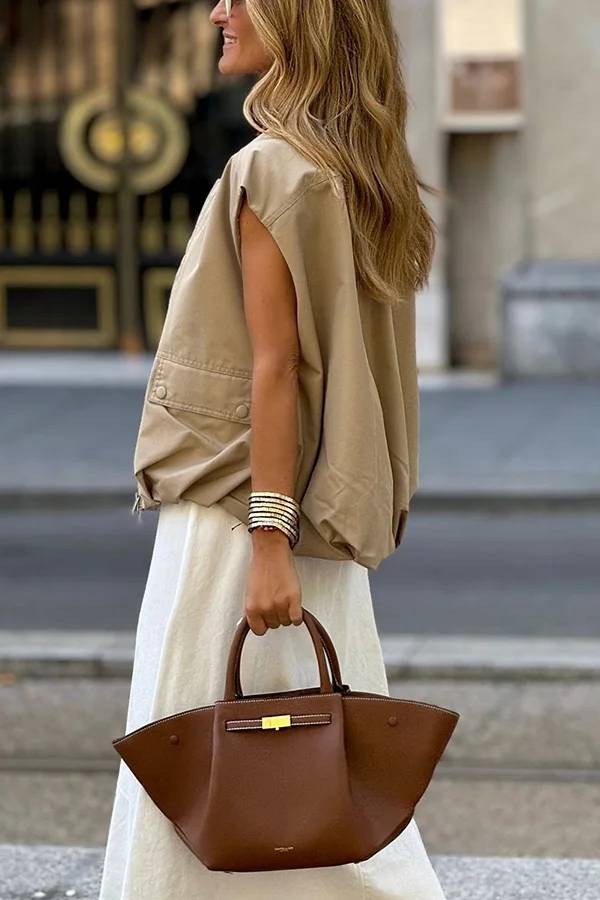 Deslumbra | Chaleco informal holgado sin mangas con bolsillos