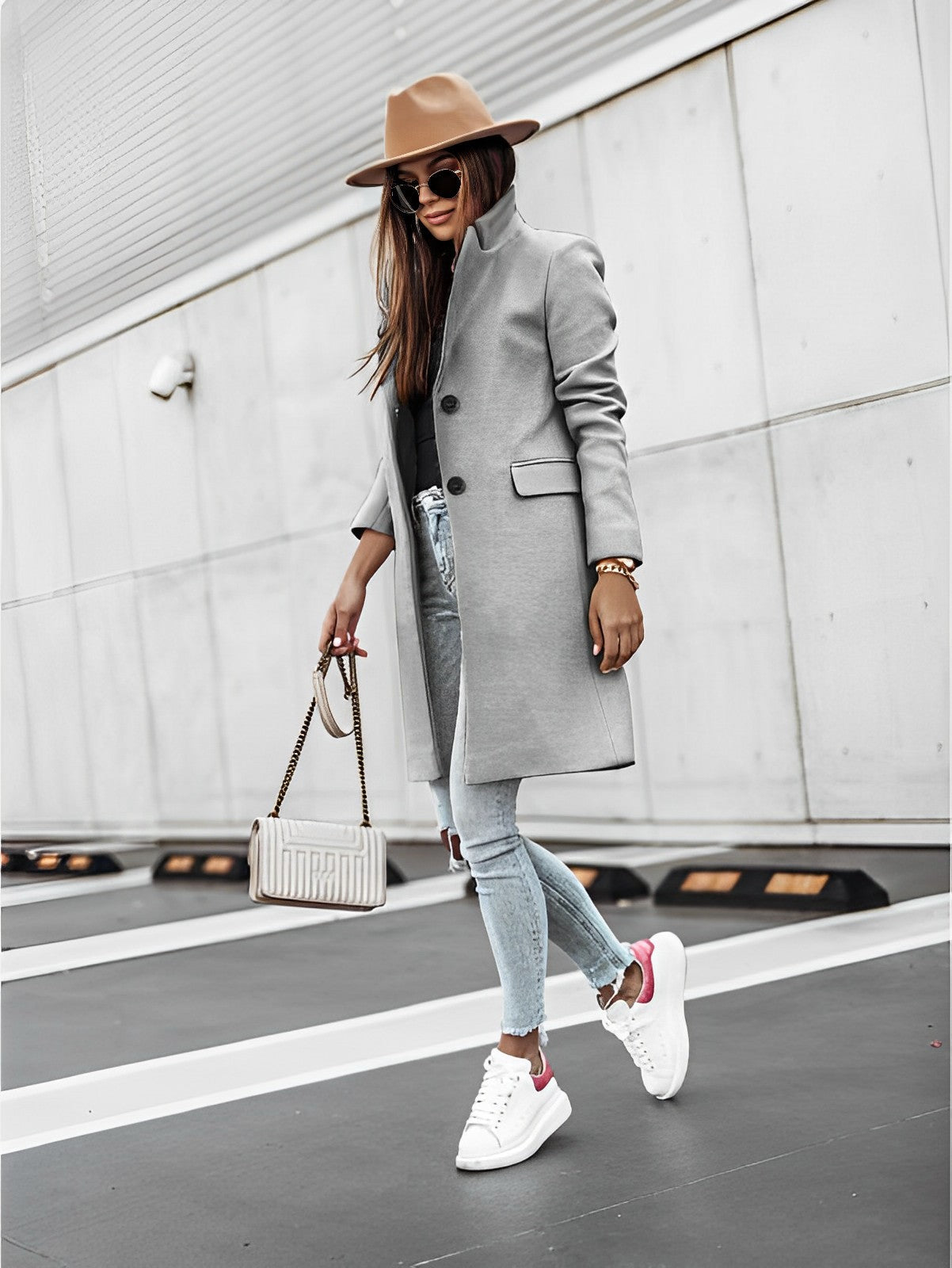 Out-Shine | Classic Two-Button Coat with Long Sleeves