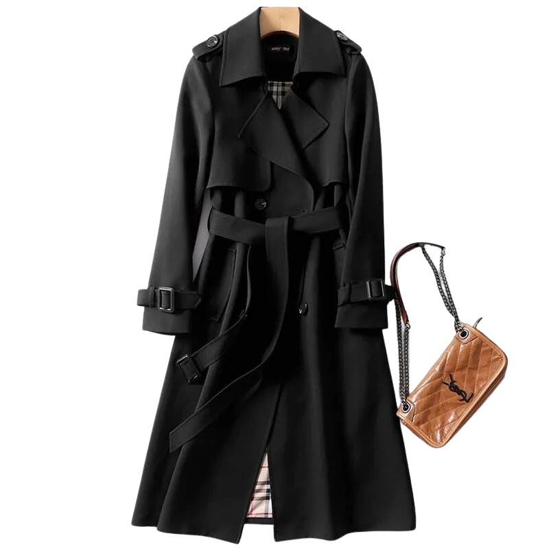 Out-Shine | Black trench coat for women