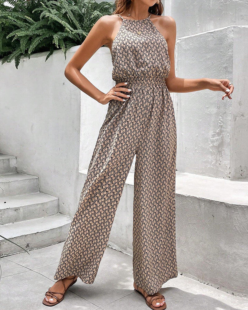 Out-Shine | Sleeveless jumpsuit with hanging collar