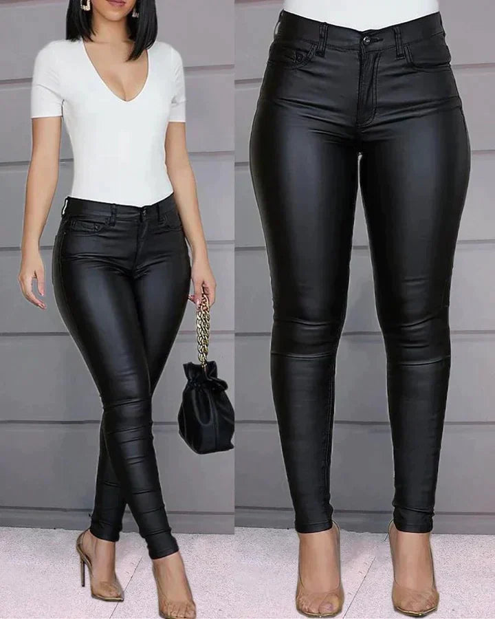 Out-Shine | Women's Stretchable Pants Leather
