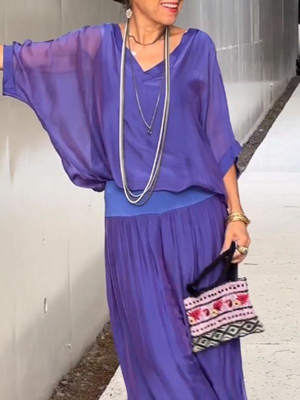 Out-Shine | Casual Chiffon Two-Piece Set for Women