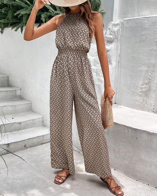 Out-Shine | Sleeveless jumpsuit with hanging collar