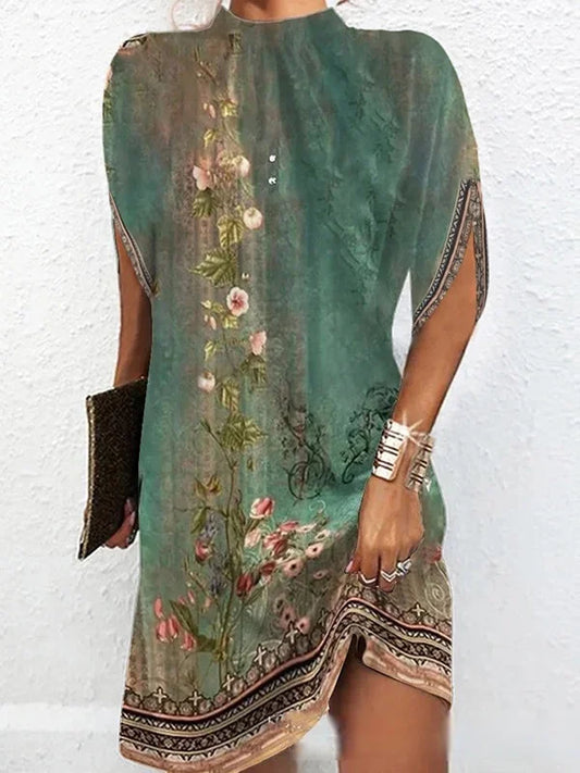 Out-Shine | Batwing Sleeves Loose Mini Dress for Women
