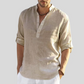 Out-Shine | Black linen shirt With collar