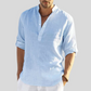 Out-Shine | Black linen shirt With collar