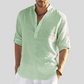 Out-Shine | Black linen shirt With collar