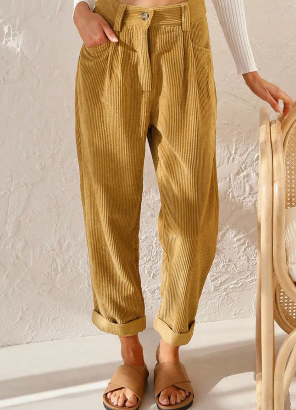 Out-Shine | Chic Corduroy Trousers Pants for Women