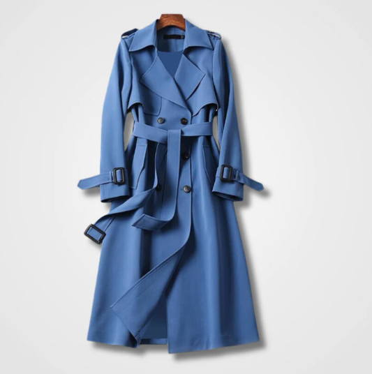 Blue trench coat