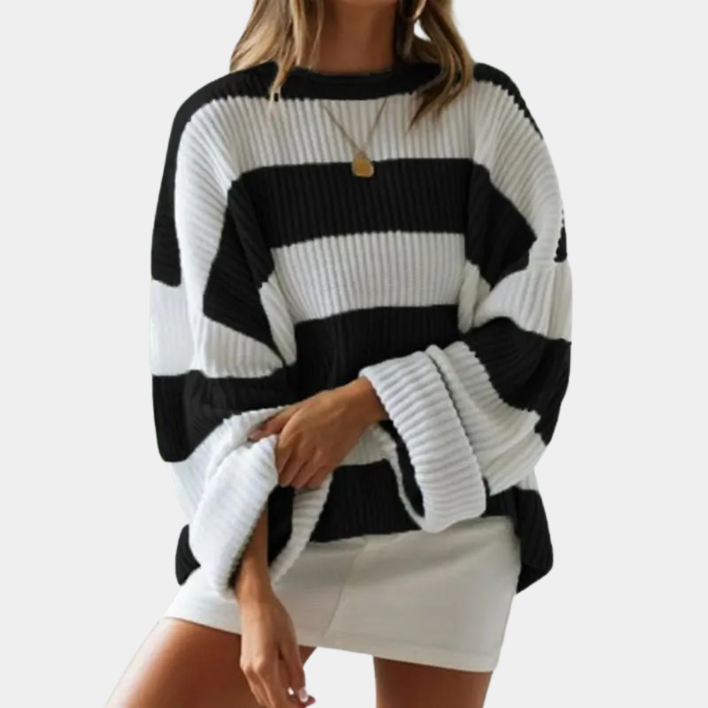 Out-Shine | Striped Oversized Ladies Sweater