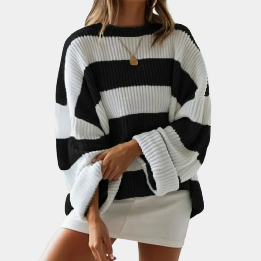 Out-Shine | Striped Oversized Ladies Sweater