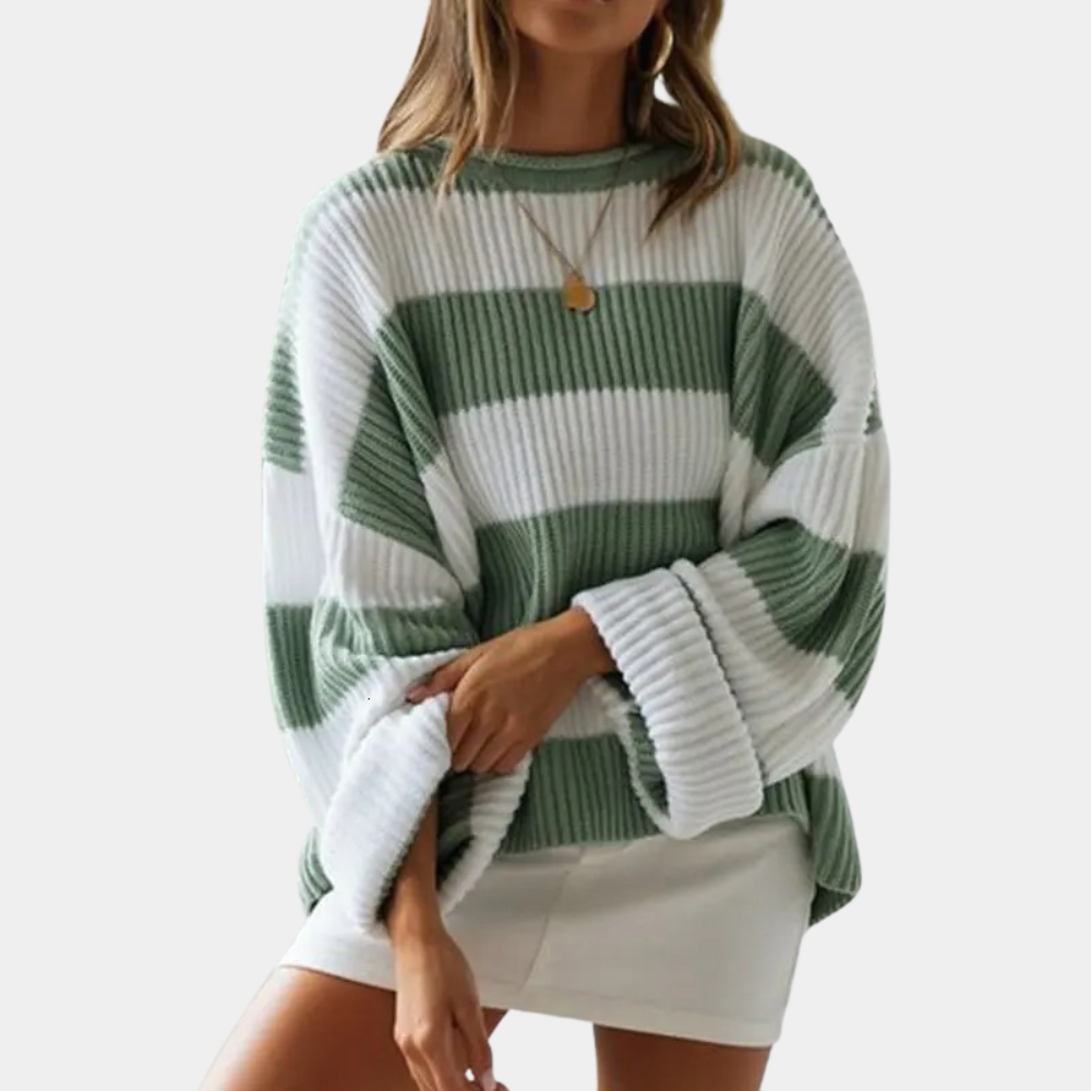 Out-Shine | Striped Oversized Ladies Sweater