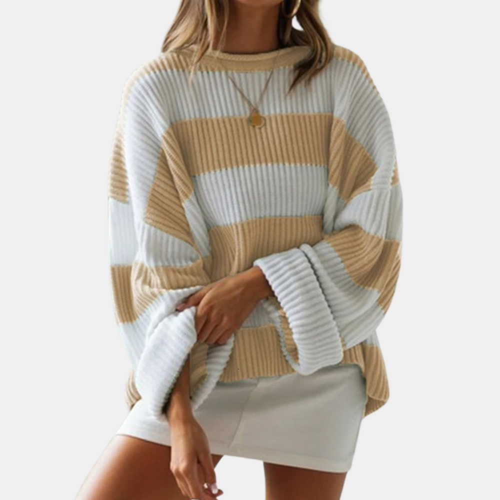 Out-Shine | Striped Oversized Ladies Sweater