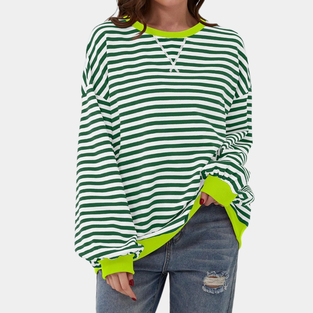 Out-Shine | Oversized And Striped Sweater for Women