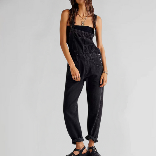 Out-Shine | Denim women's dungarees with cross-back design