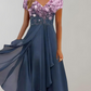 Out-Shine | Bright Flower Dress | Women's Evening Dress | Shiny top dress