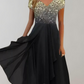 Out-Shine | Bright Flower Dress | Women's Evening Dress | Shiny top dress