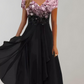 Out-Shine | Bright Flower Dress | Women's Evening Dress | Shiny top dress