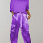 Out-Shine | 2-Piece Set | Elegant Satin Top with Satin Cargo Trousers