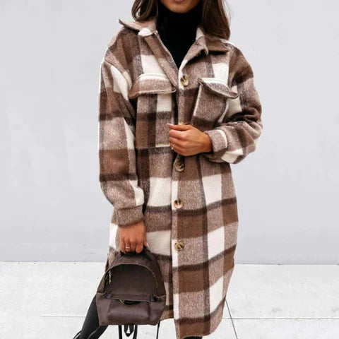 Out-Shine | Long Patterned Coat with Stylish Design