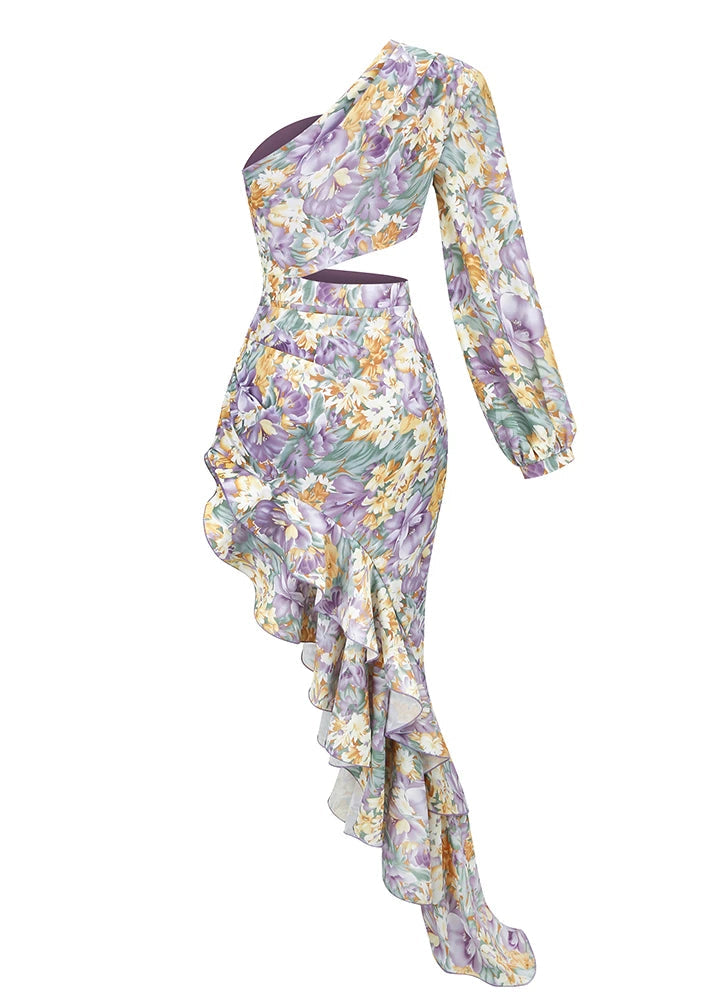 Out-Shine | Floral One-Sleeve Dress