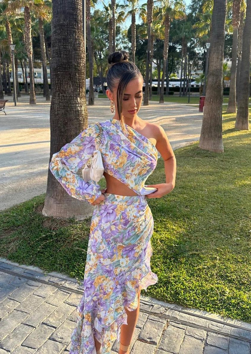 Out-Shine | Floral One-Sleeve Dress