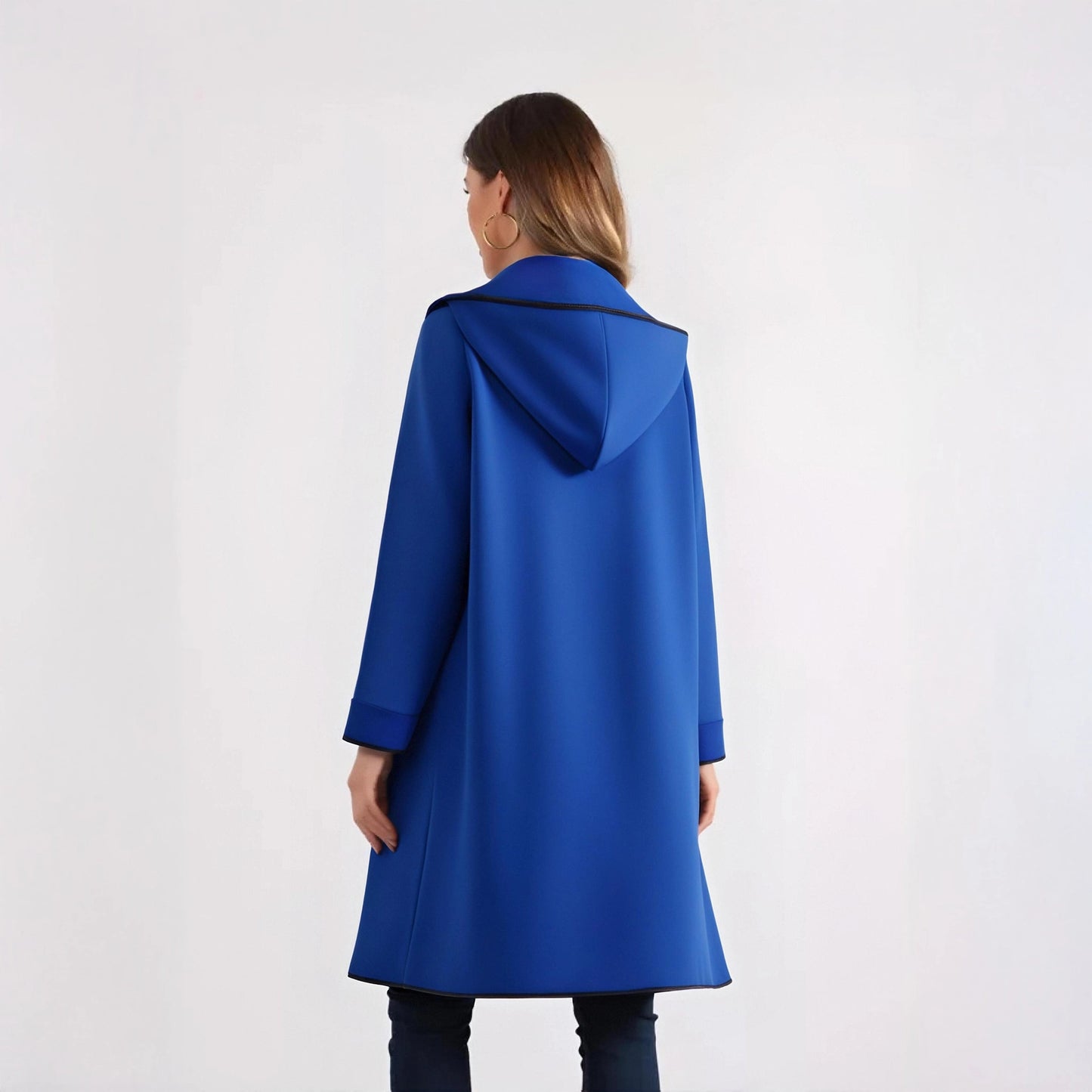 Out-Shine | Multi-colored Loose Hooded Wool Coat