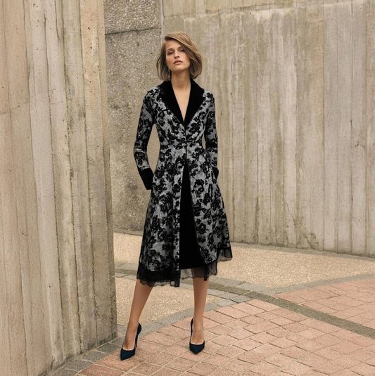 Out-Shine | Autumn Winter Lace Deployment Retro Long Trench Coat