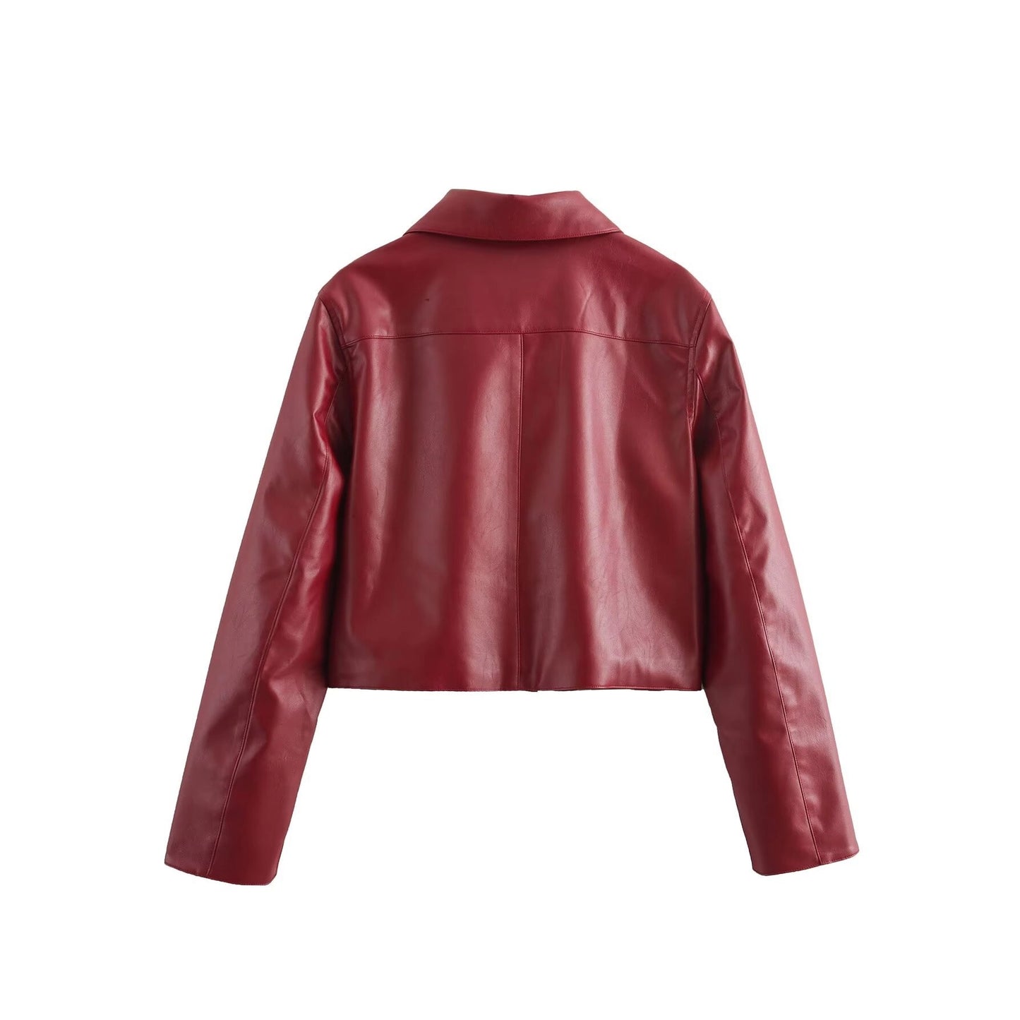 Out-Shine | Plain color leather jacket
