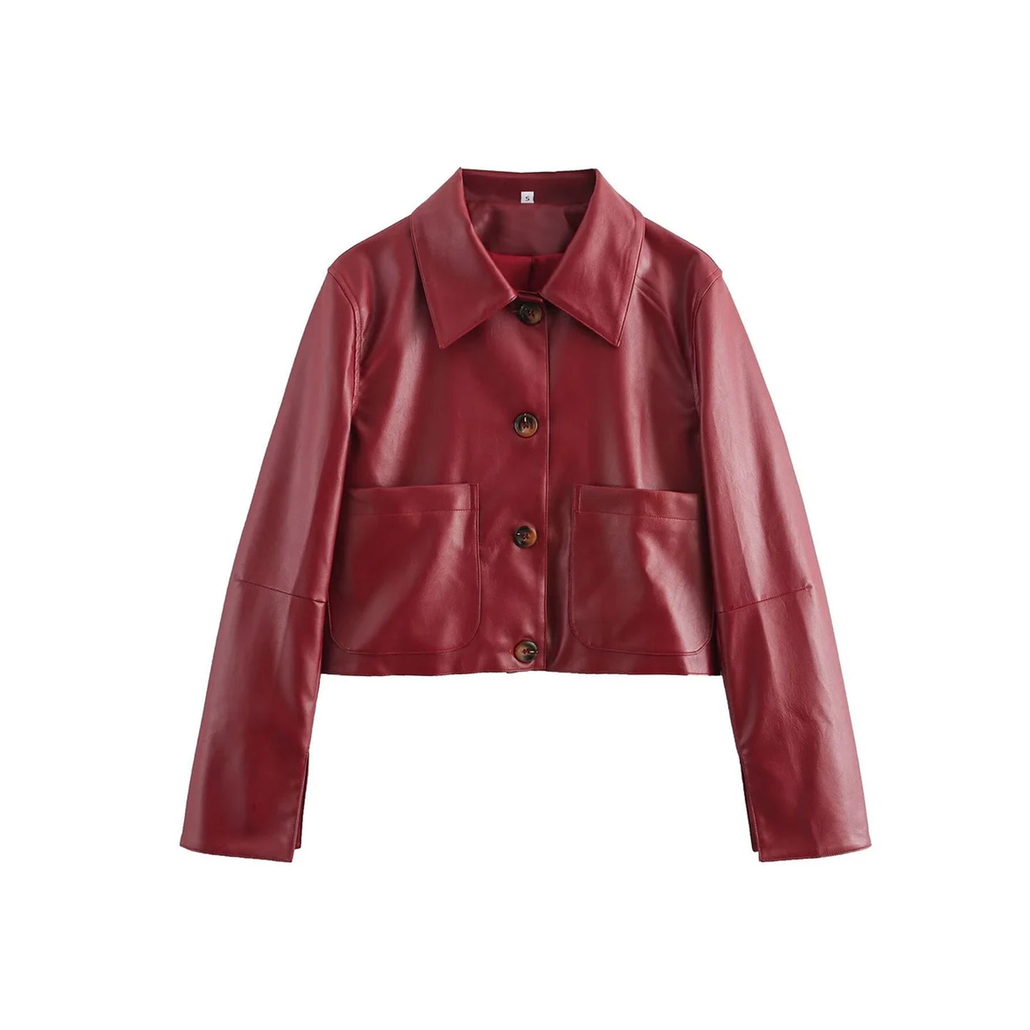 Out-Shine | Plain color leather jacket