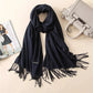 Out-Shine | Black and warm cashmere scarf for women