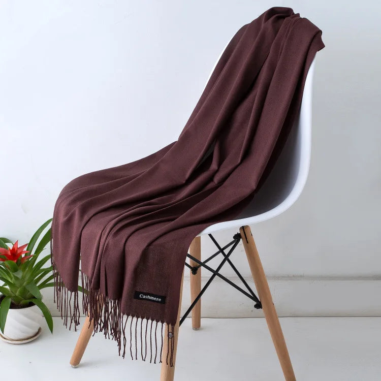 Out-Shine | Black and warm cashmere scarf for women