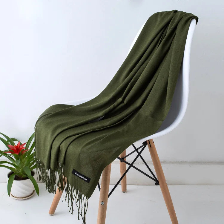 Out-Shine | Black and warm cashmere scarf for women