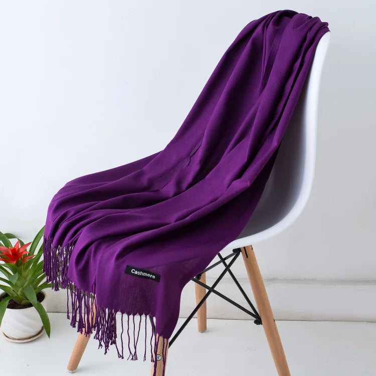 Out-Shine | Black and warm cashmere scarf for women