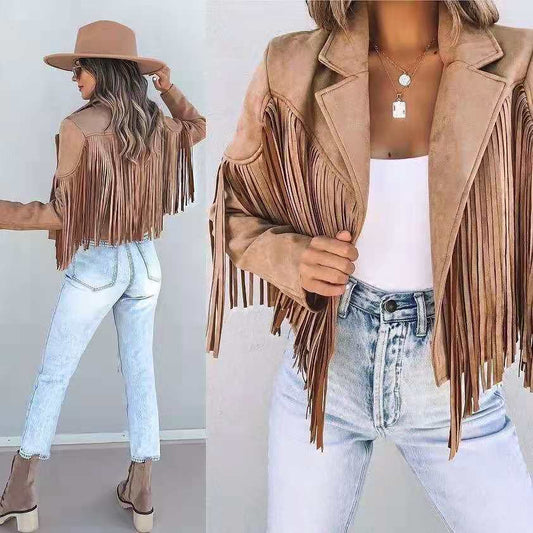 Out-Shine | Suede Fringed Jacket
