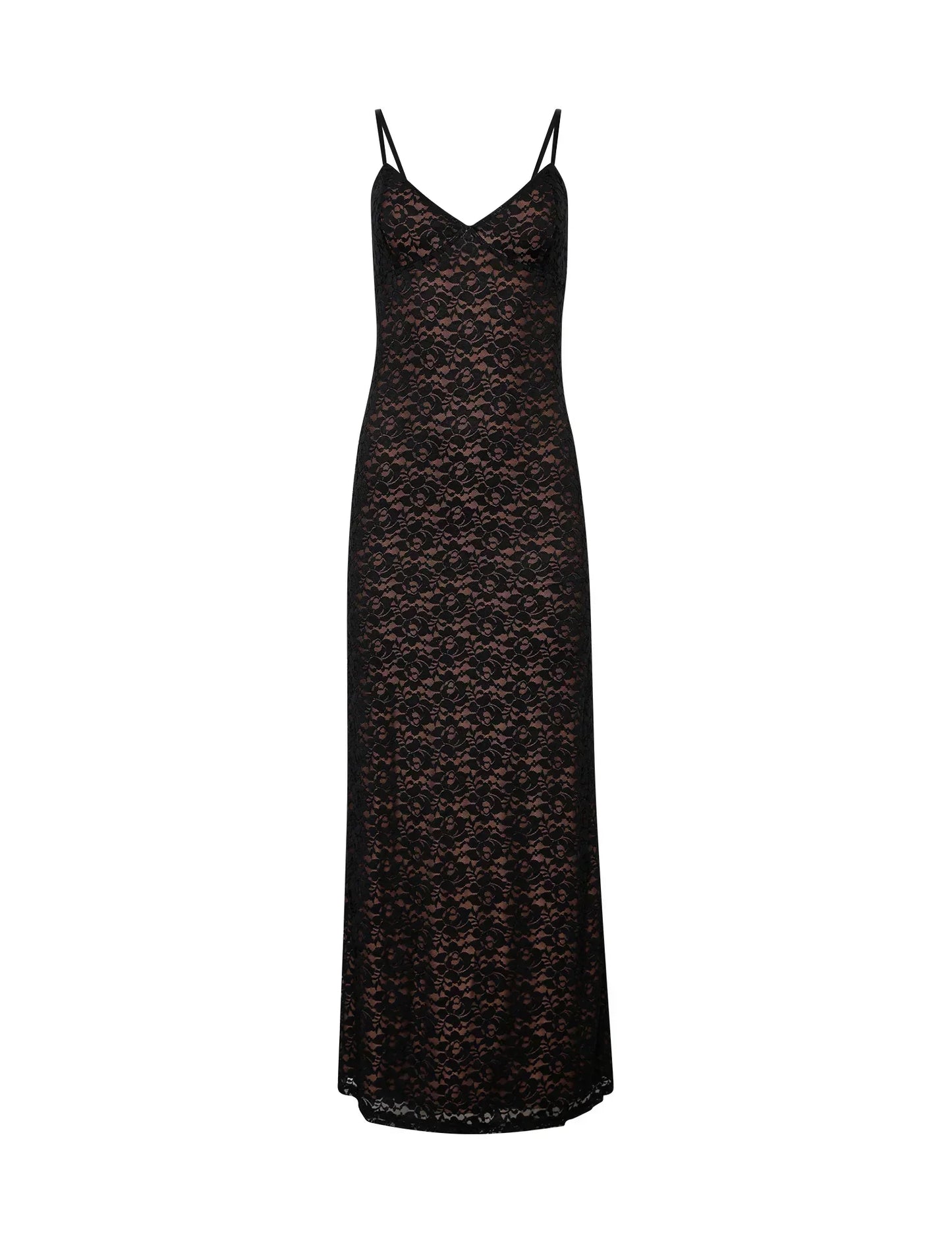 Out-Shine | Black Lace Dress With Floral Print