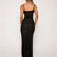 Out-Shine | Black Lace Dress With Floral Print