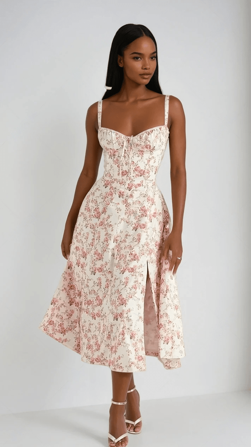 Out-Shine | Chic Midi Corset Sundress for Summer Elegance